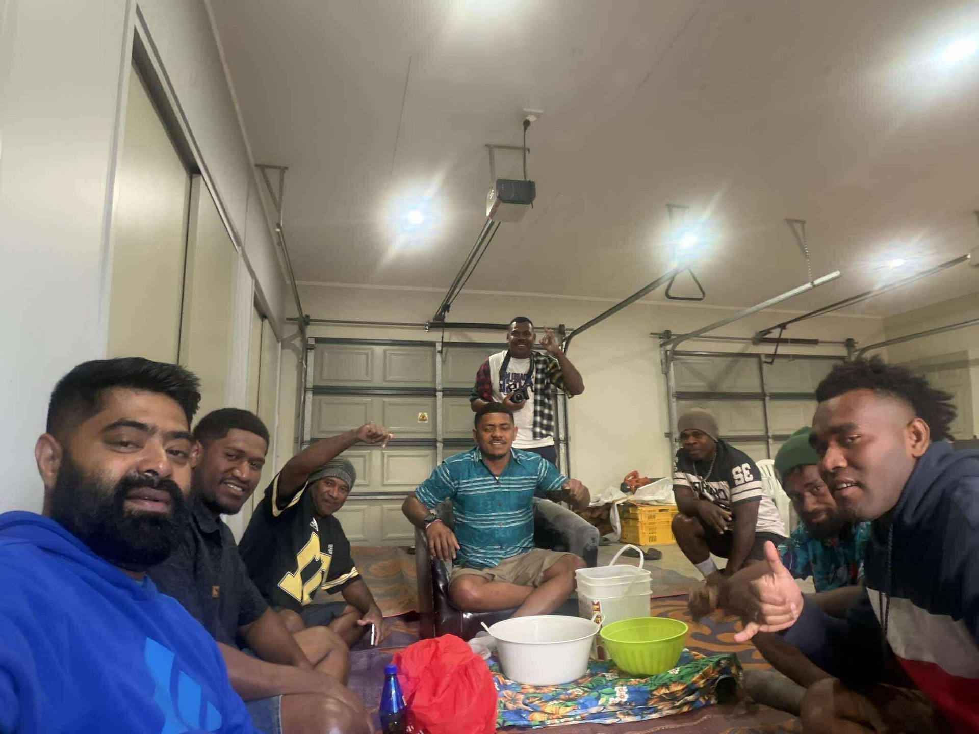 Crew downtime together after work